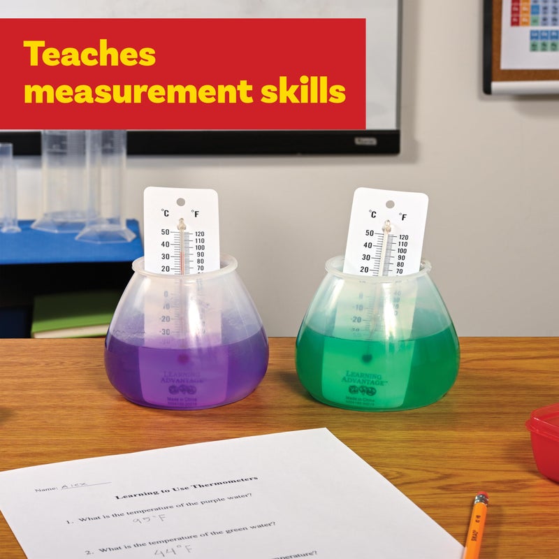 LEARNING ADVANTAGE Student Thermometers - Set of 10 - Dual-Scale - Mercury-Free - Easy To Read, Thermometers for Indoor Science and Classroom Use - Image 4